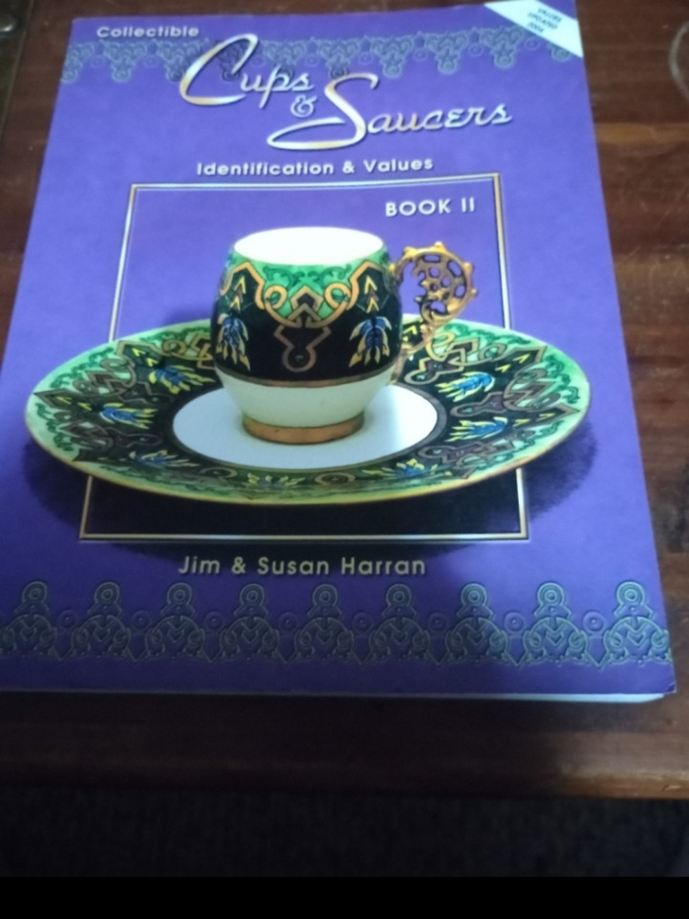Decorative Green and Gold Cup & Saucer Softcover Book -